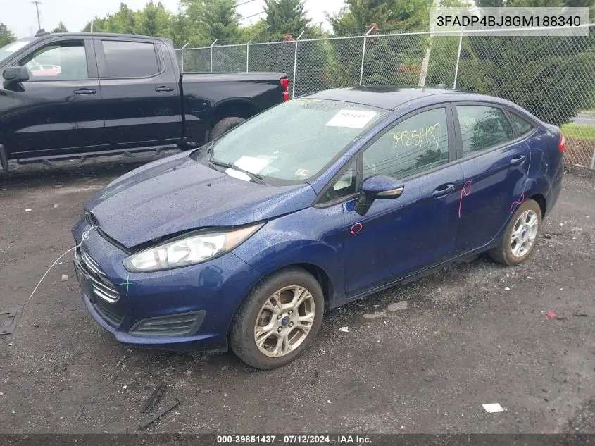 2016 Ford Fiesta Se VIN: 3FADP4BJ8GM188340 Lot: 39851437