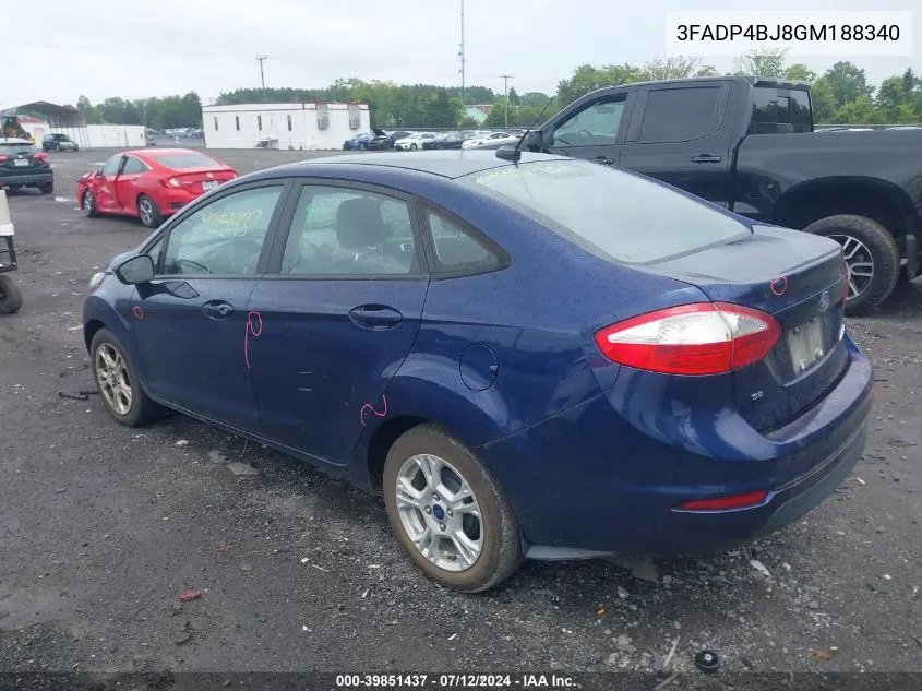 2016 Ford Fiesta Se VIN: 3FADP4BJ8GM188340 Lot: 39851437