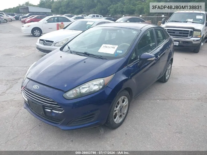 2016 Ford Fiesta Se VIN: 3FADP4BJ8GM138831 Lot: 39853798