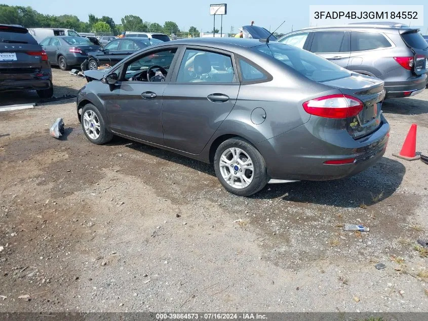 2016 Ford Fiesta Se VIN: 3FADP4BJ3GM184552 Lot: 39864573