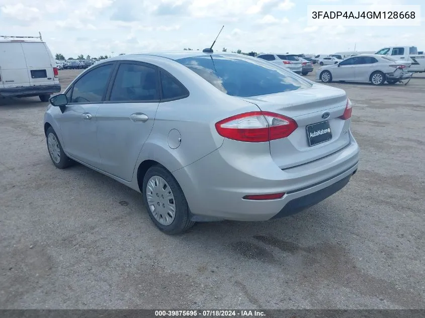 3FADP4AJ4GM128668 2016 Ford Fiesta S