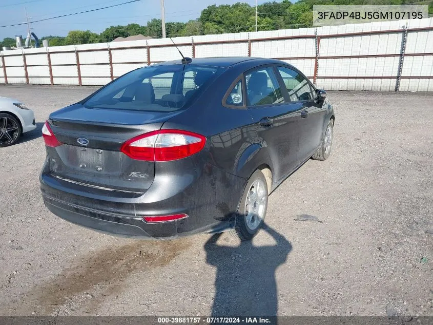 2016 Ford Fiesta Se VIN: 3FADP4BJ5GM107195 Lot: 39881757