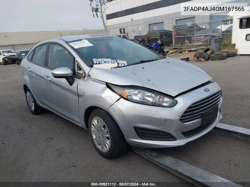 2016 Ford Fiesta S VIN: 3FADP4AJ4GM167566 Lot: 39921112