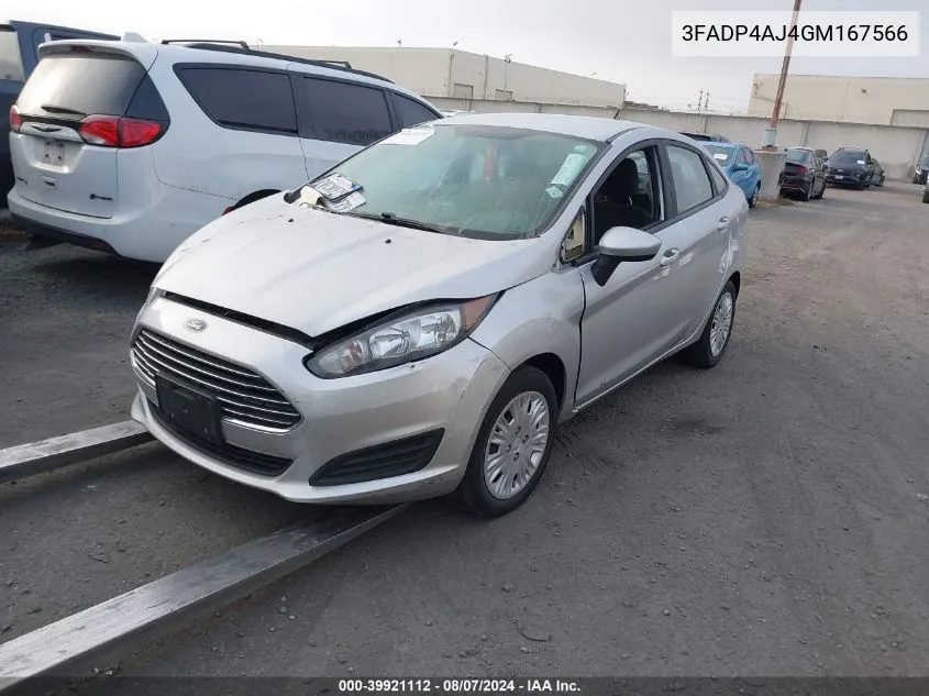 2016 Ford Fiesta S VIN: 3FADP4AJ4GM167566 Lot: 39921112