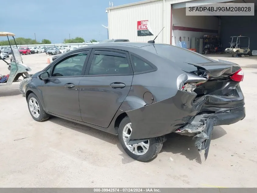 2016 Ford Fiesta Se VIN: 3FADP4BJ9GM208028 Lot: 39942574