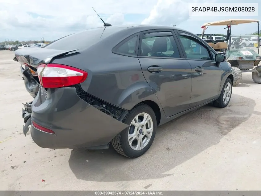 2016 Ford Fiesta Se VIN: 3FADP4BJ9GM208028 Lot: 39942574