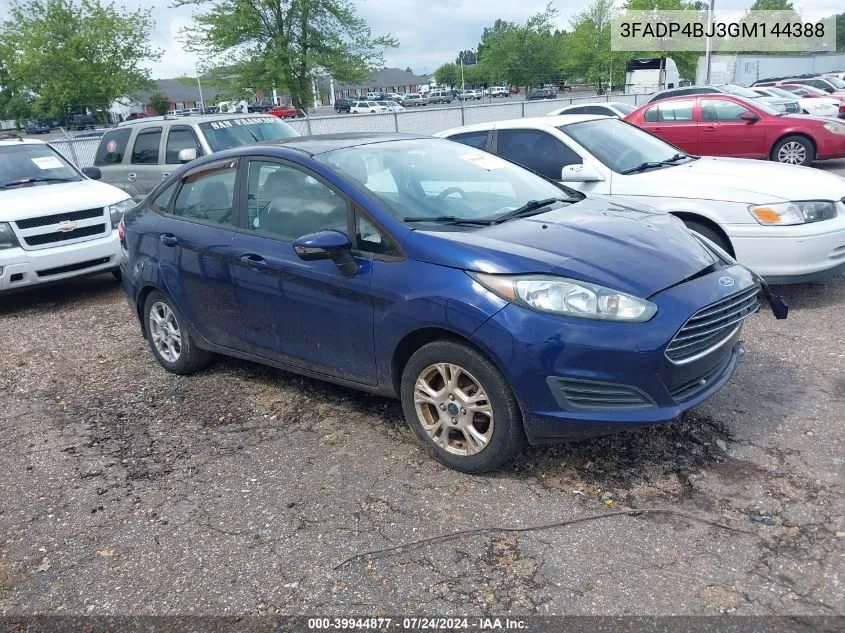 2016 Ford Fiesta Se VIN: 3FADP4BJ3GM144388 Lot: 39944877