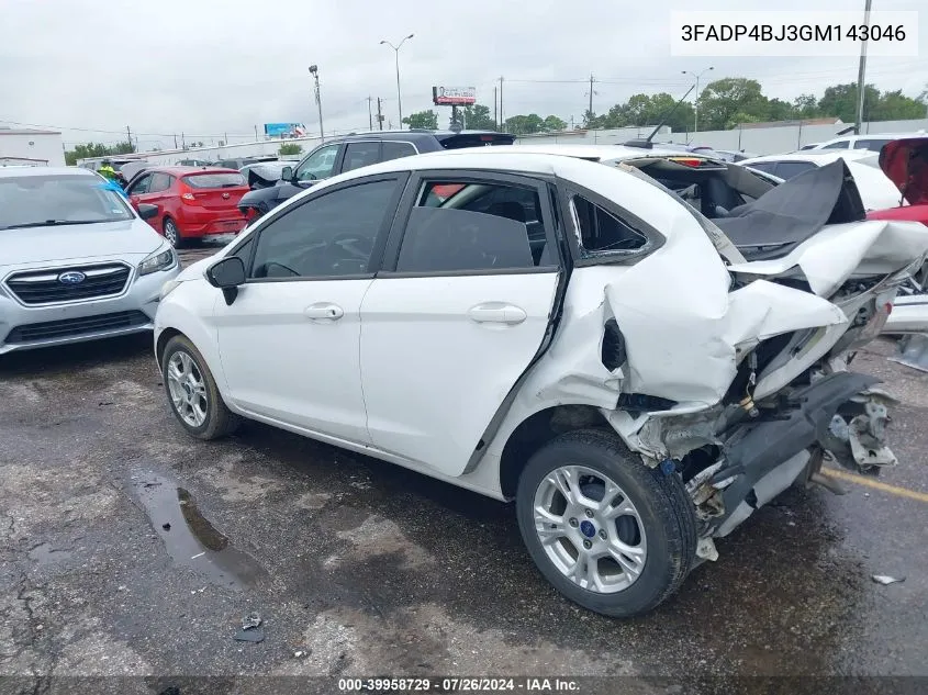 2016 Ford Fiesta Se VIN: 3FADP4BJ3GM143046 Lot: 39958729