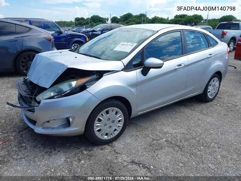 2016 Ford Fiesta S VIN: 3FADP4AJ0GM140798 Lot: 39971775