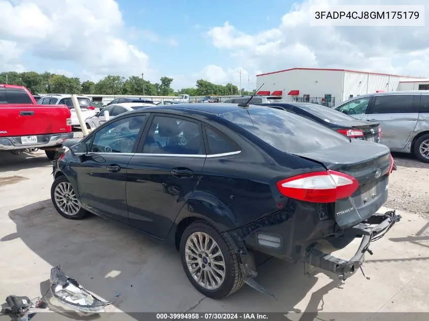 2016 Ford Fiesta Titanium VIN: 3FADP4CJ8GM175179 Lot: 39994958