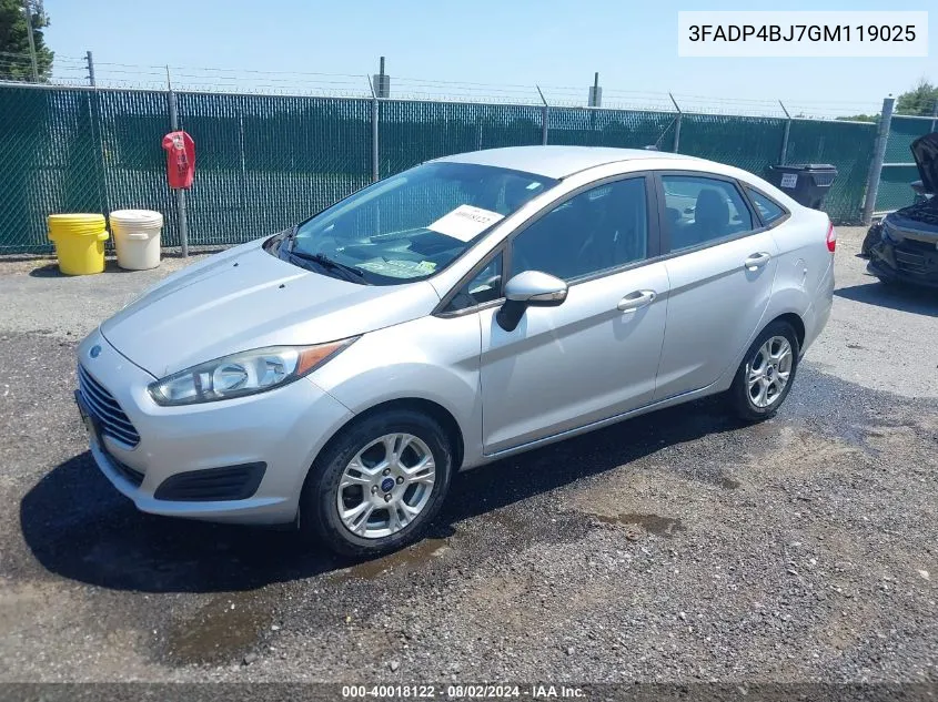 3FADP4BJ7GM119025 2016 Ford Fiesta Se