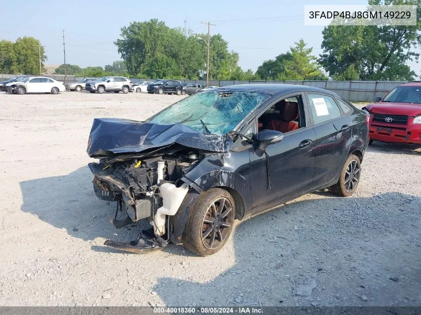 2016 Ford Fiesta Se VIN: 3FADP4BJ8GM149229 Lot: 40018360