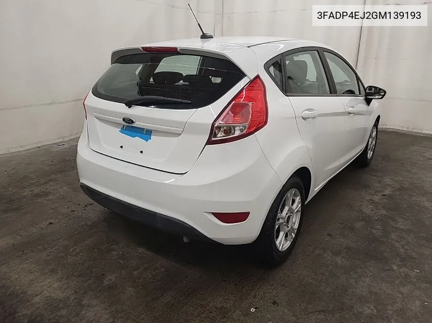 3FADP4EJ2GM139193 2016 Ford Fiesta Se