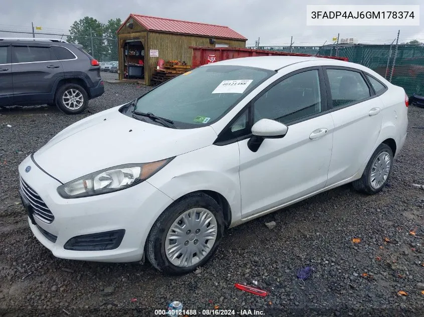 3FADP4AJ6GM178374 2016 Ford Fiesta S