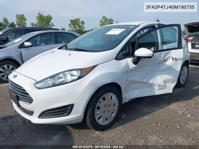 2016 Ford Fiesta S VIN: 3FADP4TJ4GM180735 Lot: 40124279