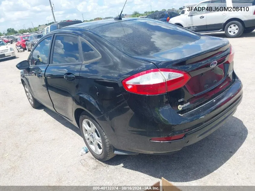 2016 Ford Fiesta Se VIN: 3FADP4BJ6GM208410 Lot: 40132374