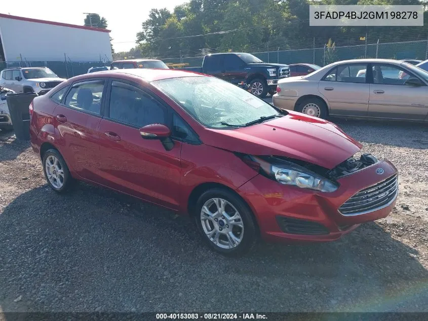 2016 Ford Fiesta Se VIN: 3FADP4BJ2GM198278 Lot: 40153083