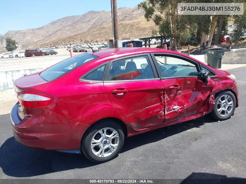 2016 Ford Fiesta Se VIN: 3FADP4BJ3GM155276 Lot: 40170793