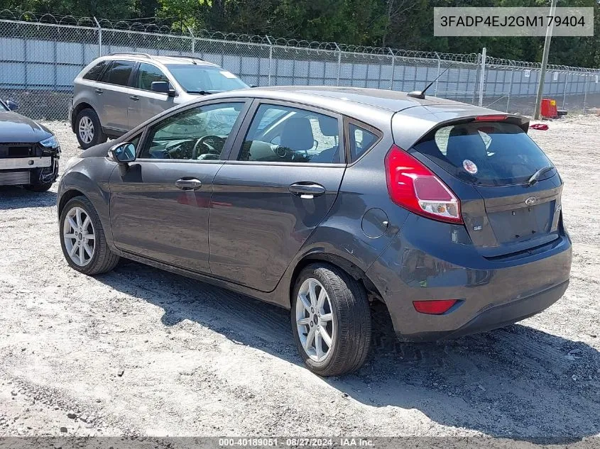 2016 Ford Fiesta Se VIN: 3FADP4EJ2GM179404 Lot: 40189051