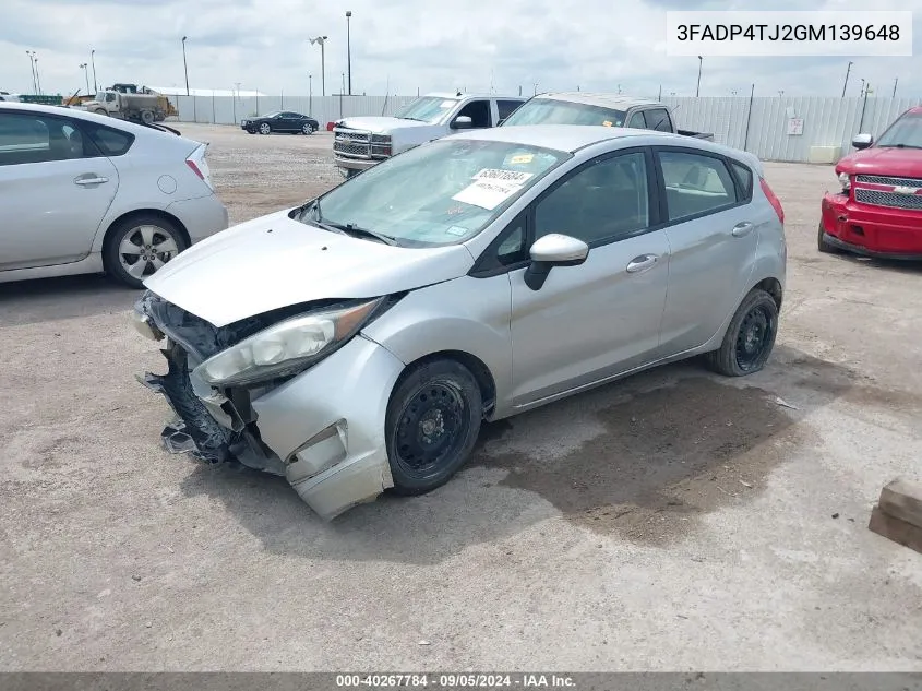 2016 Ford Fiesta S VIN: 3FADP4TJ2GM139648 Lot: 40267784