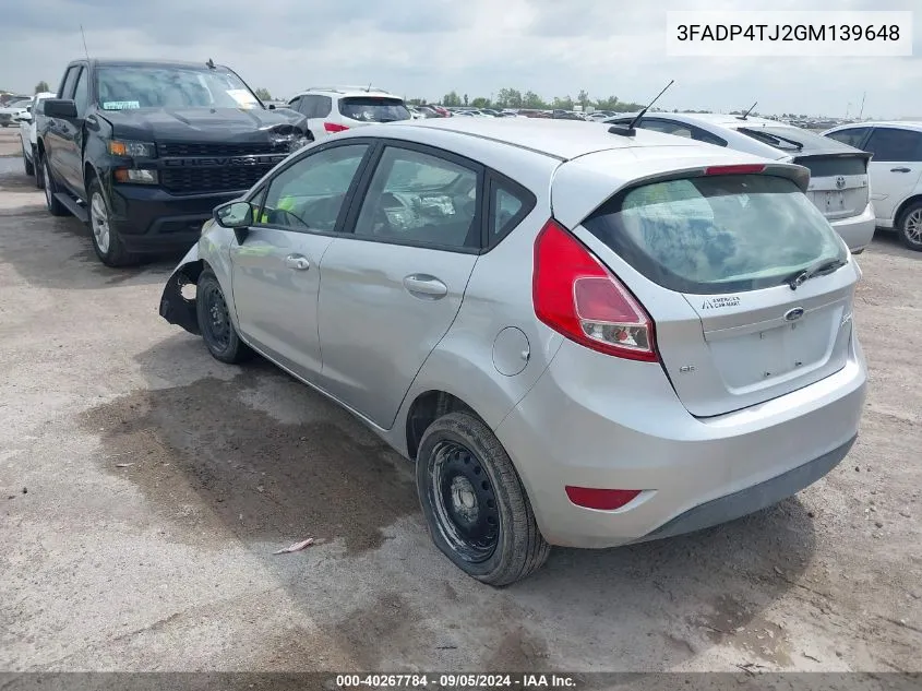 2016 Ford Fiesta S VIN: 3FADP4TJ2GM139648 Lot: 40267784