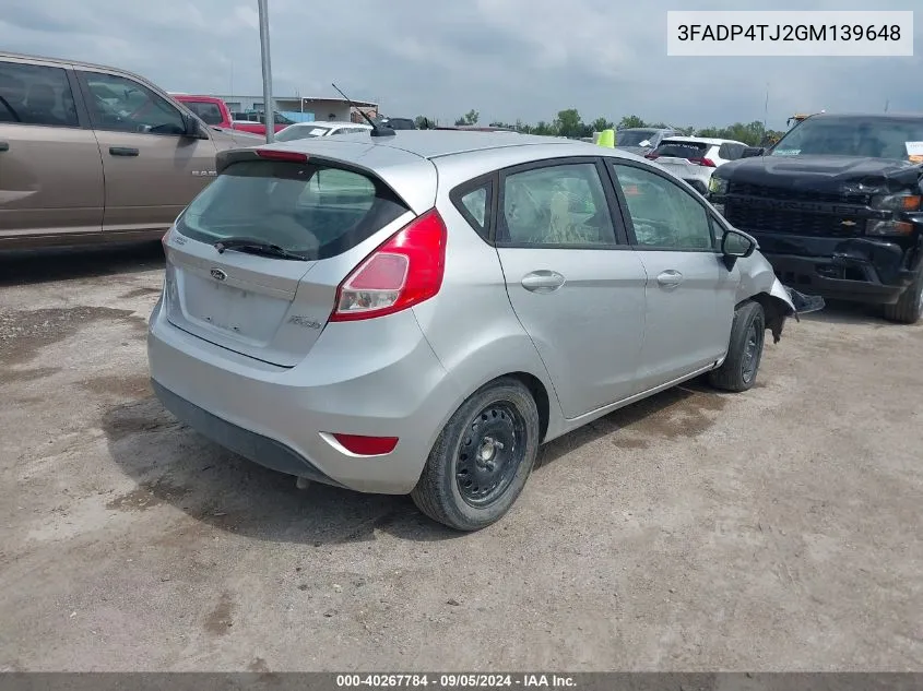 3FADP4TJ2GM139648 2016 Ford Fiesta S