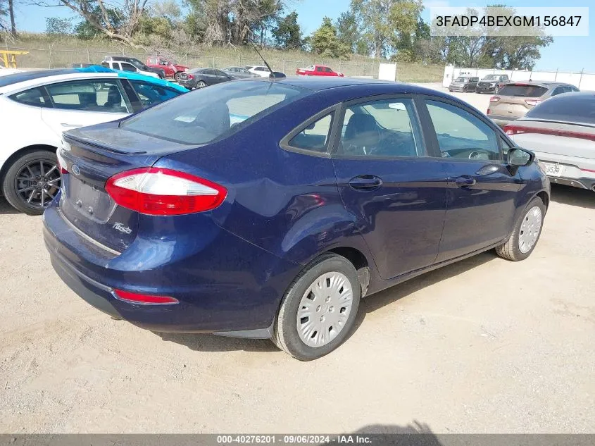 2016 Ford Fiesta Se VIN: 3FADP4BEXGM156847 Lot: 40276201