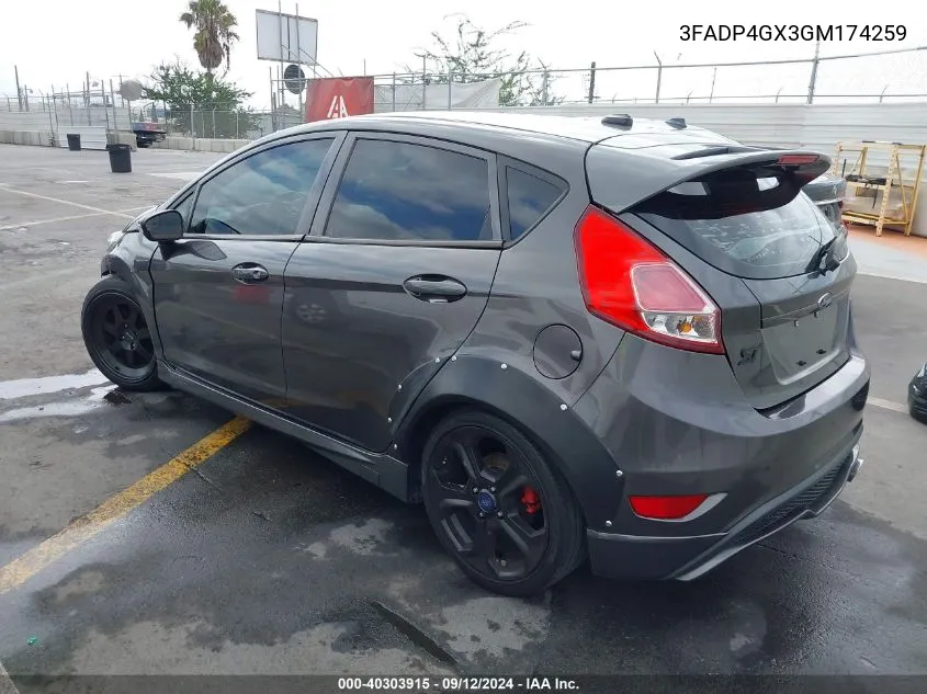 2016 Ford Fiesta St VIN: 3FADP4GX3GM174259 Lot: 40303915