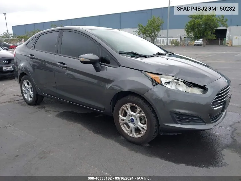 3FADP4BJ2GM150232 2016 Ford Fiesta Se