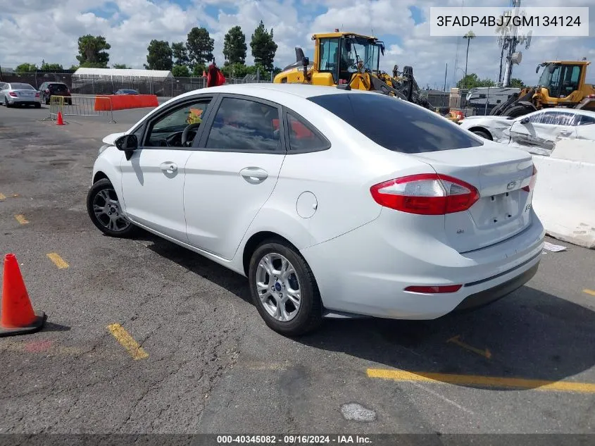 2016 Ford Fiesta Se VIN: 3FADP4BJ7GM134124 Lot: 40345082