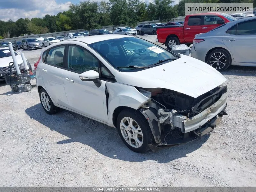 2016 Ford Fiesta Se VIN: 3FADP4EJ2GM203345 Lot: 40349387