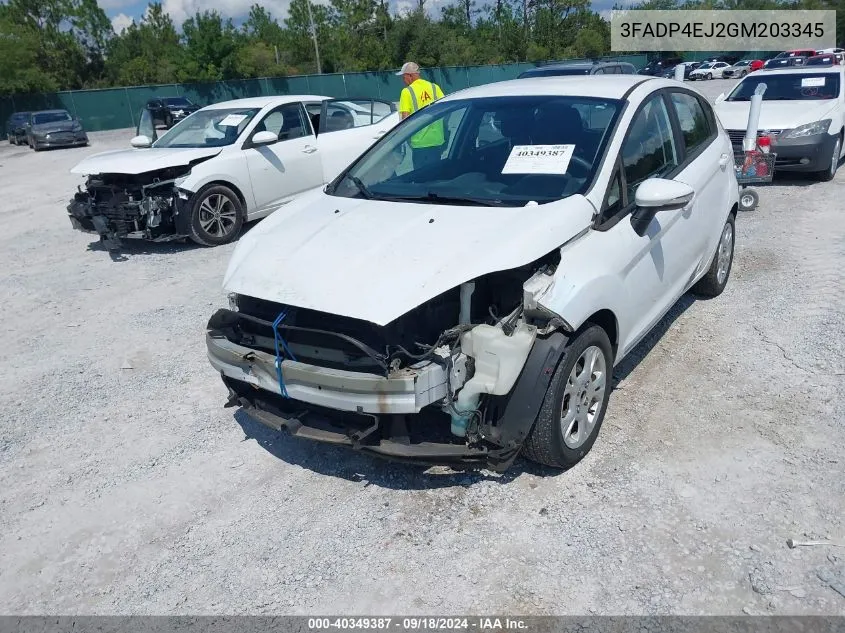 2016 Ford Fiesta Se VIN: 3FADP4EJ2GM203345 Lot: 40349387