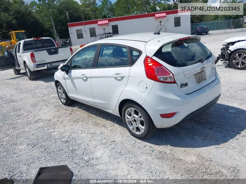 2016 Ford Fiesta Se VIN: 3FADP4EJ2GM203345 Lot: 40349387