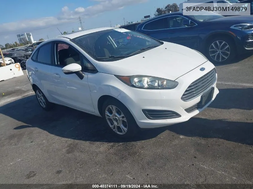 2016 Ford Fiesta Se VIN: 3FADP4BJ3GM149879 Lot: 40374111