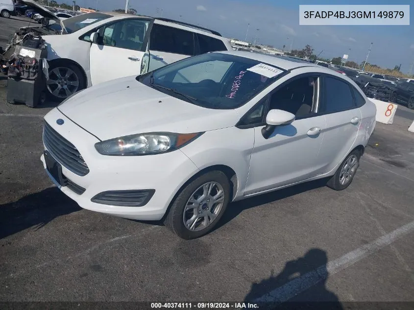 2016 Ford Fiesta Se VIN: 3FADP4BJ3GM149879 Lot: 40374111