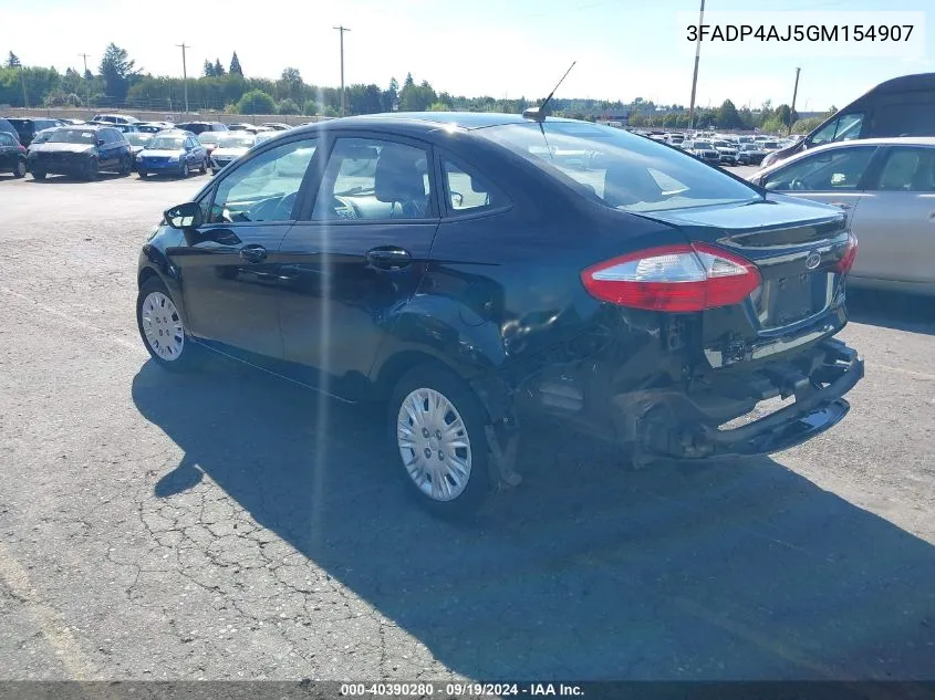 2016 Ford Fiesta S VIN: 3FADP4AJ5GM154907 Lot: 40390280