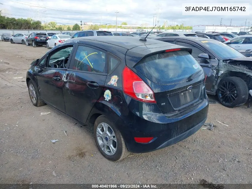 2016 Ford Fiesta Se VIN: 3FADP4EJ7GM165742 Lot: 40401966