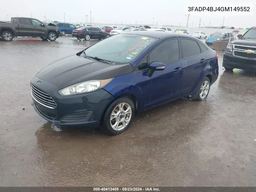 2016 Ford Fiesta Se VIN: 3FADP4BJ4GM149552 Lot: 40413489