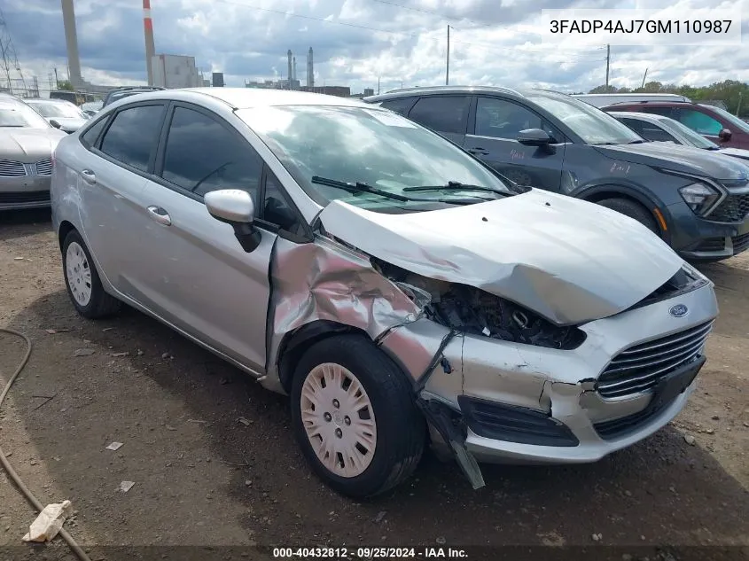 3FADP4AJ7GM110987 2016 Ford Fiesta S