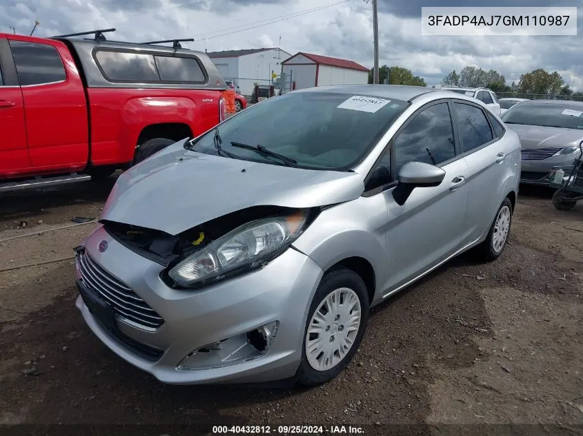 3FADP4AJ7GM110987 2016 Ford Fiesta S