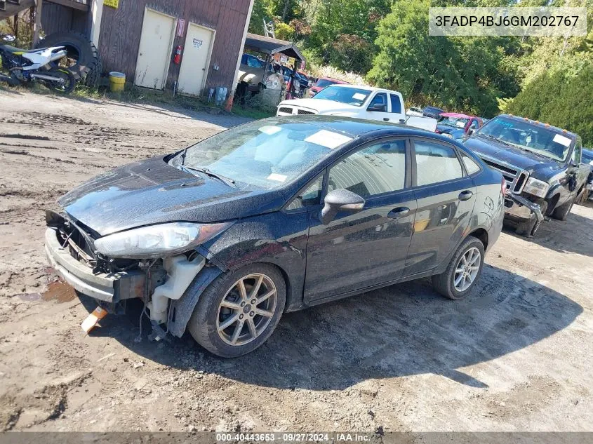 2016 Ford Fiesta Se VIN: 3FADP4BJ6GM202767 Lot: 40443653