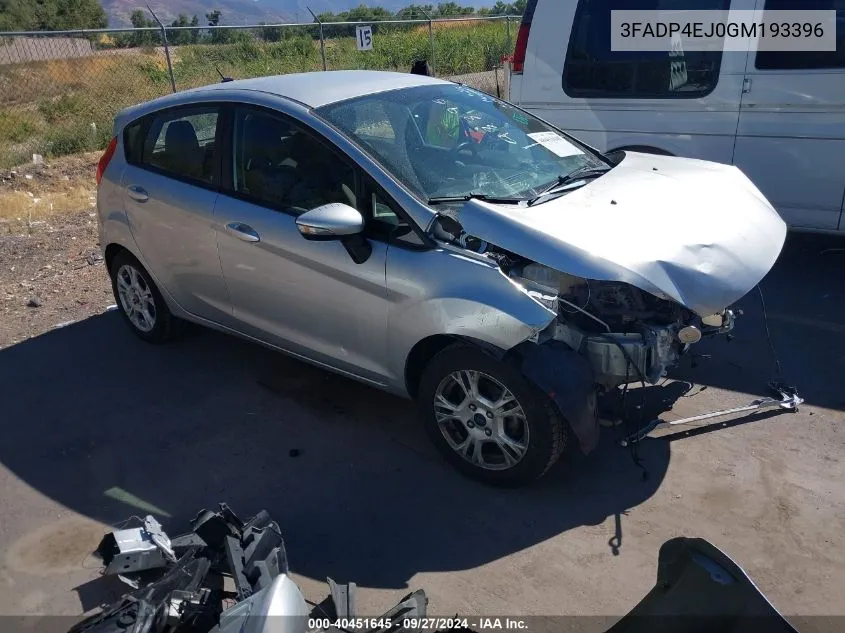 3FADP4EJ0GM193396 2016 Ford Fiesta Se