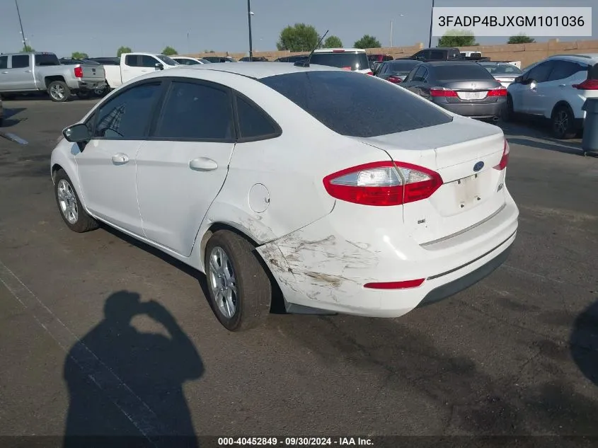 2016 Ford Fiesta Se VIN: 3FADP4BJXGM101036 Lot: 40452849