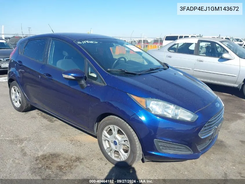 3FADP4EJ1GM143672 2016 Ford Fiesta Se