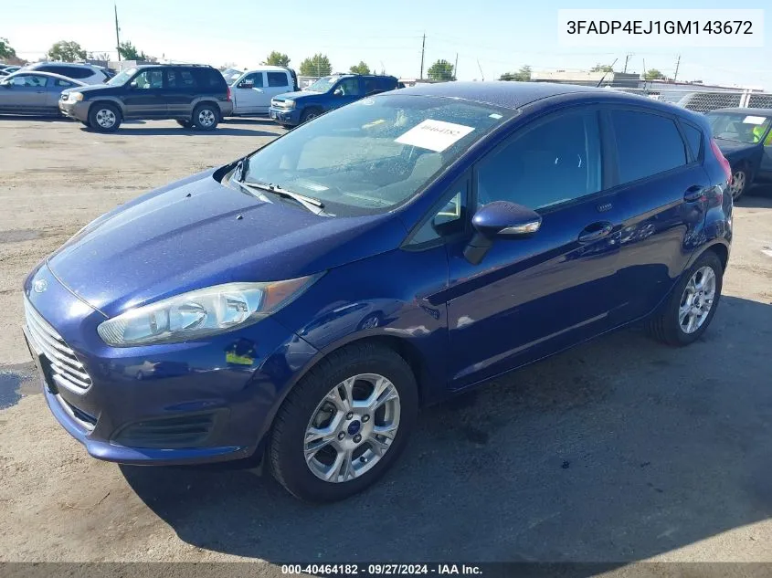 2016 Ford Fiesta Se VIN: 3FADP4EJ1GM143672 Lot: 40464182