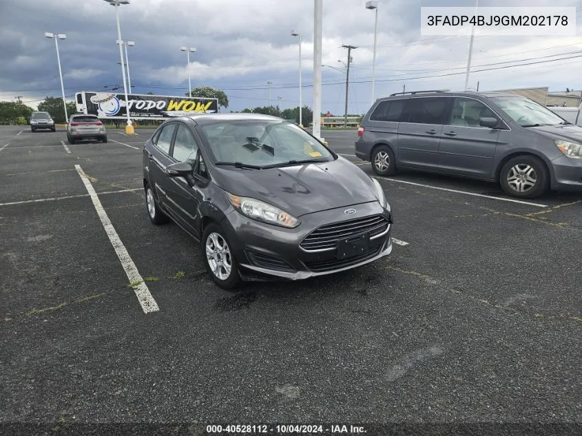 2016 Ford Fiesta VIN: 3FADP4BJ9GM202178 Lot: 40528112