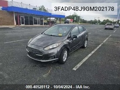 2016 Ford Fiesta VIN: 3FADP4BJ9GM202178 Lot: 40528112