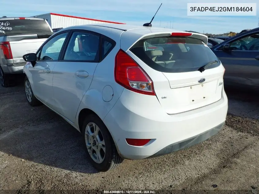 3FADP4EJ2GM184604 2016 Ford Fiesta Se