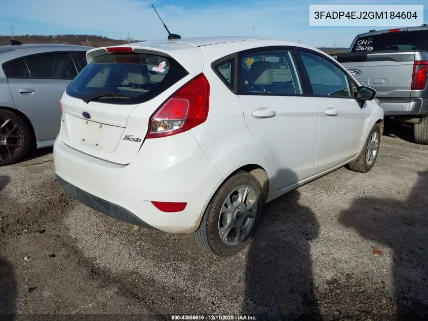 3FADP4EJ2GM184604 2016 Ford Fiesta Se