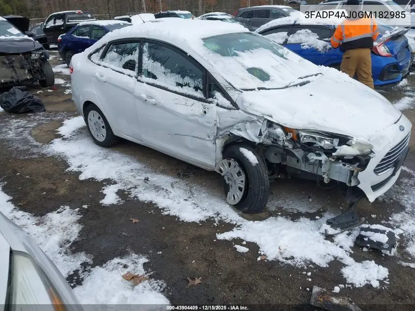 3FADP4AJ0GM182985 2016 Ford Fiesta S